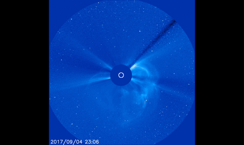 Coronal mass ejections. Image courtesy of NASA/ESA SOHO mission.