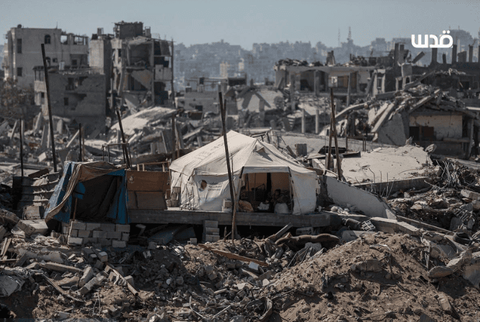 Massive destruction in Jabaliya, northern Gaza. (Photo: via QNN)
