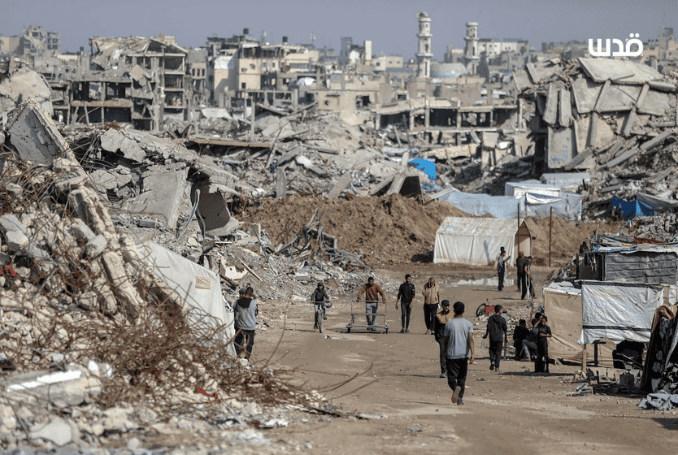 Massive destruction in Jabaliya, northern Gaza. (Photo: via QNN)