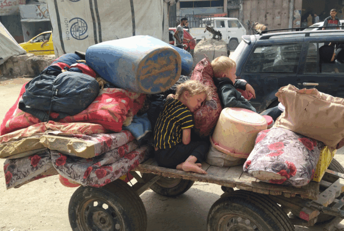   Displaced Palestinian families in Gaza. (Photo: Shaimaa Eid, The Palestine Chronicle)