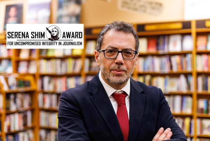 The Palestine Chronicle's Editor-in-Chief, Dr Ramzy Baroud, has been awarded the Serena Shim Award for Uncompromised Integrity in Journalism. (Photo: Supplied)