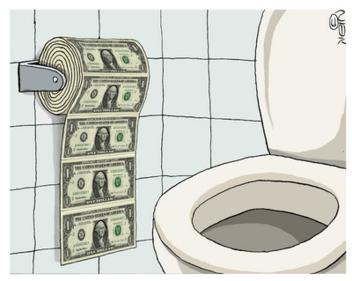Dollar in The Toilet